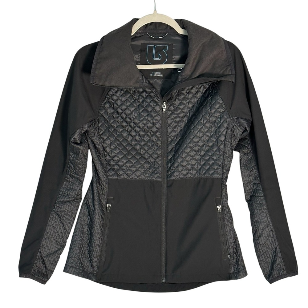 Burton Quilted Jacket‎ Softshell Full Zip Black Activewear Coat Small